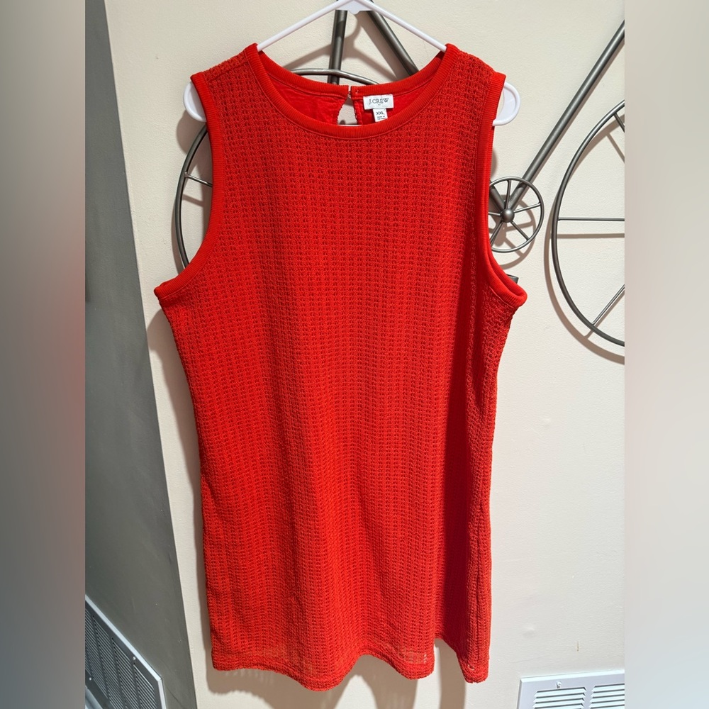 J. Crew Vibrant Red Sleeveless Knit Dress Size XXL